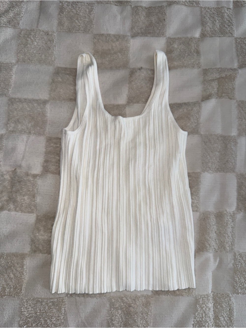 Madewell White Ribbed Tank Top size S